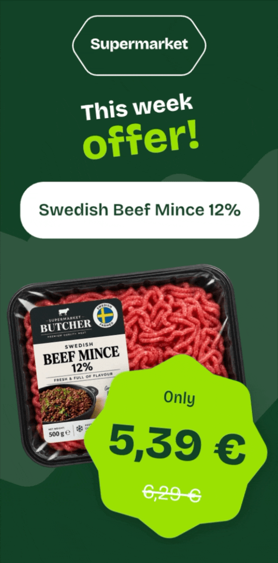 Supermarket price promotion banner ad, 300x600, with product and starburst price badge