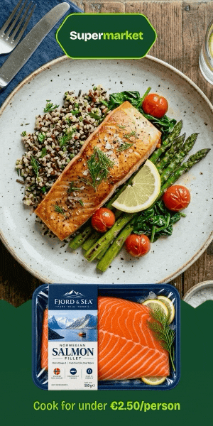 Supermarket recipe ad, 300x600, food photography with recipe title and no price