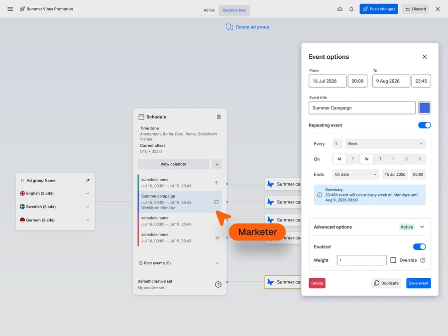 Advance Scheduling & distribution