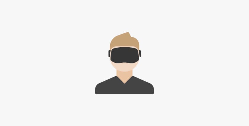 a person wearing a virtual reality headset