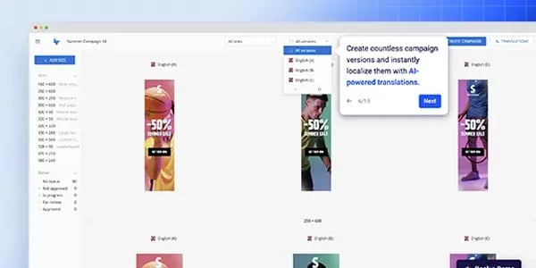 Product tour Bannerflow