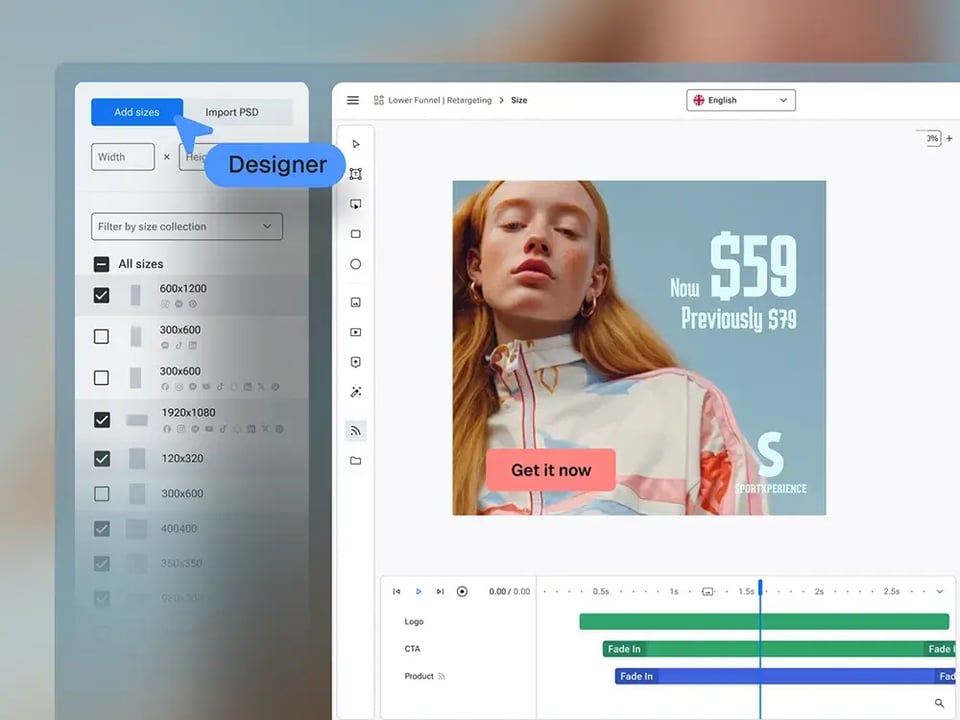 Creative studio mobile view | Bannerflow