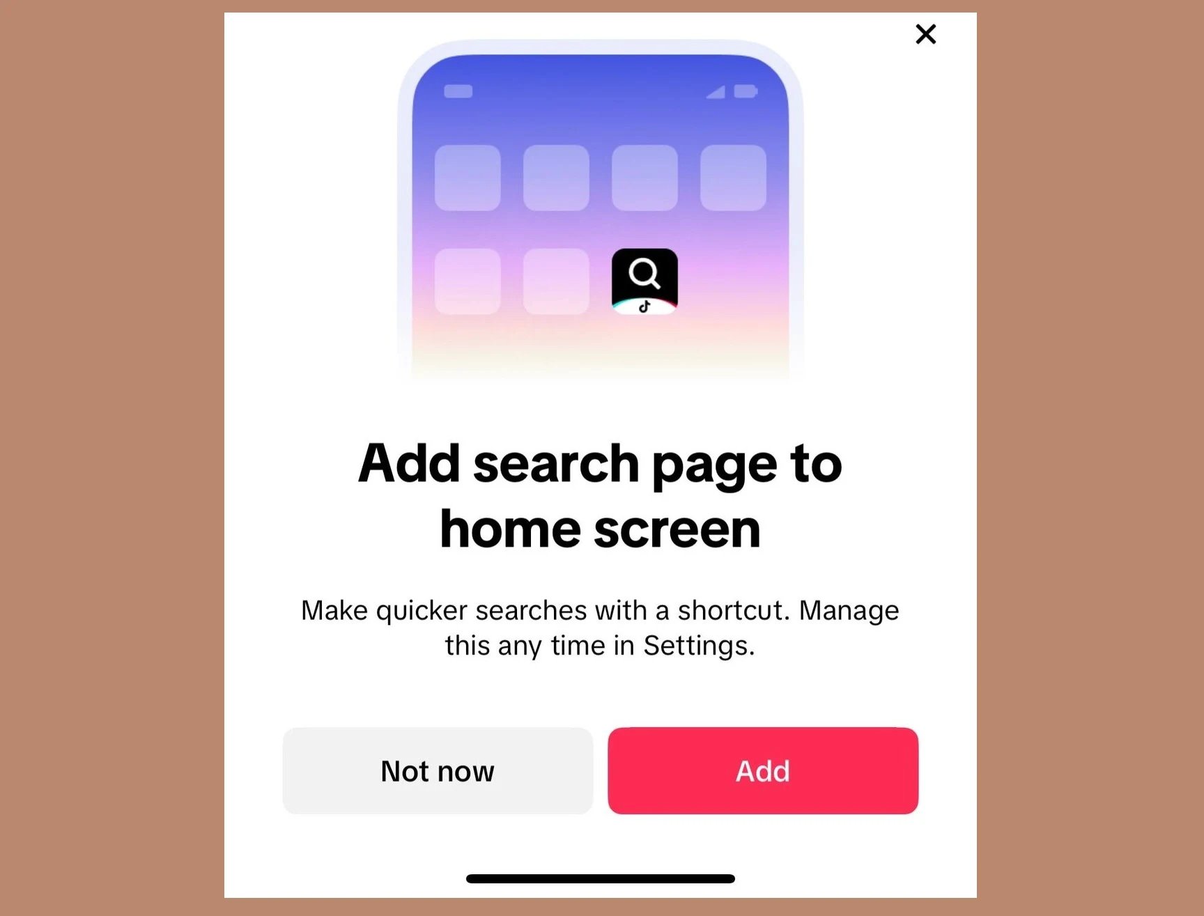 TikTok search page