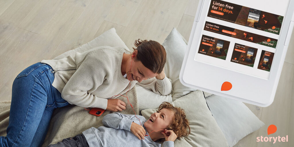 Storytel mother and son playing ad