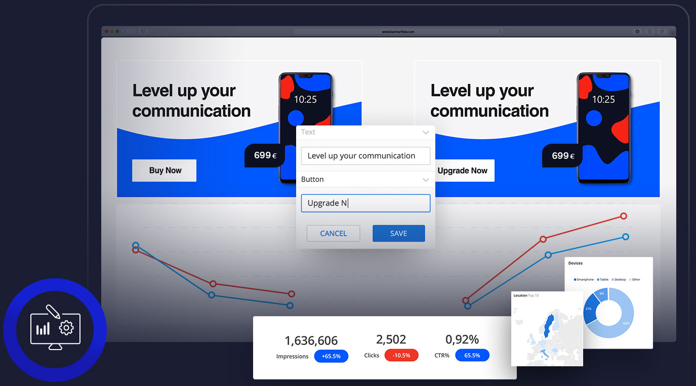 Real-time analytics and optimisation features for all campaigns